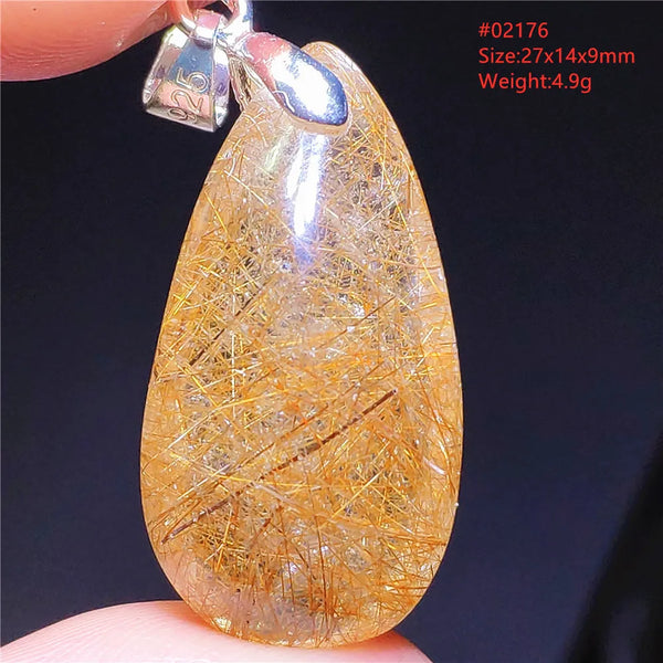 Gold Rutilated Quartz Pendant-ToShay.org