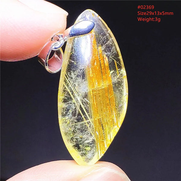 Gold Rutilated Quartz Pendant-ToShay.org