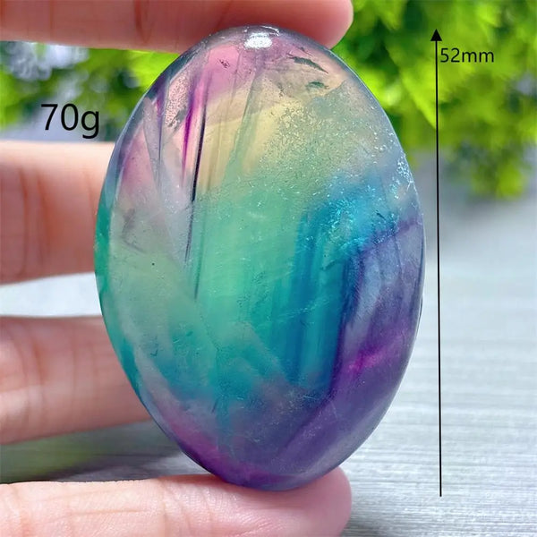 Rainbow Fluorite Palm Stone-ToShay.org
