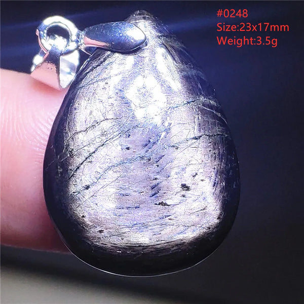 Silver Black Hypersthene Pendant-ToShay.org