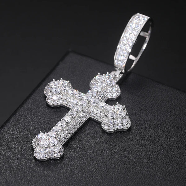 Silver Diamond Cross Pendant-ToShay.org