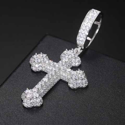 Silver Diamond Cross Pendant-ToShay.org