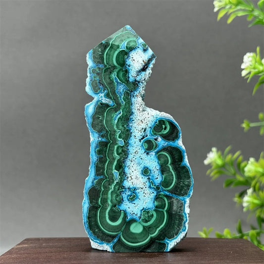Blue Chrysocolla Malachite Point-ToShay.org