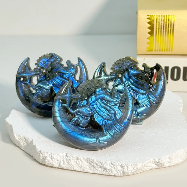 Blue Labradorite Unicorn Moon-ToShay.org