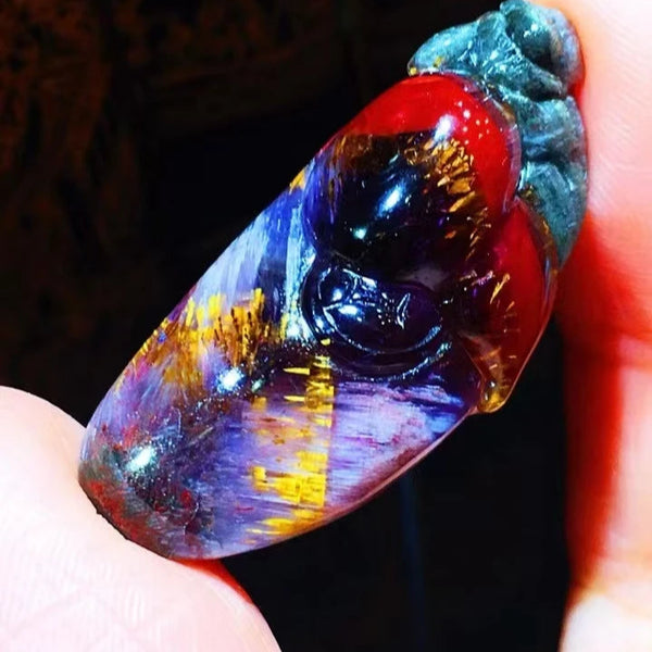 Red Auralite Cacoxenite Pendant-ToShay.org
