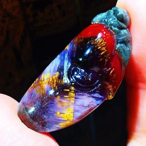 Red Auralite Cacoxenite Pendant-ToShay.org