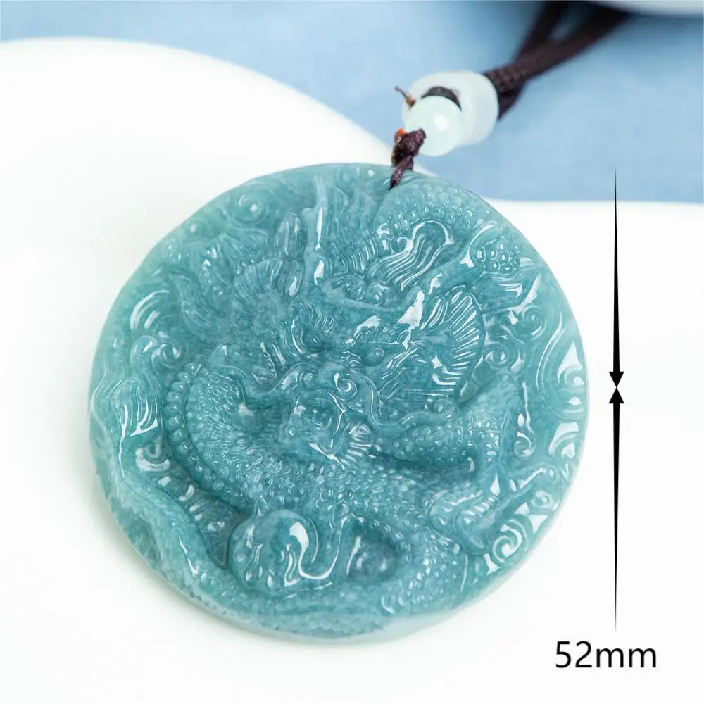 Blue Jade Dragon Pendant-ToShay.org