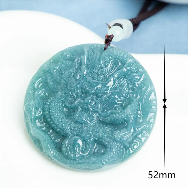 Blue Jade Dragon Pendant-ToShay.org