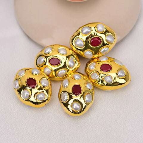 White Pearl Pave Beads-ToShay.org