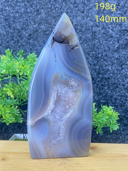 Blue Agate Geode Flame-ToShay.org