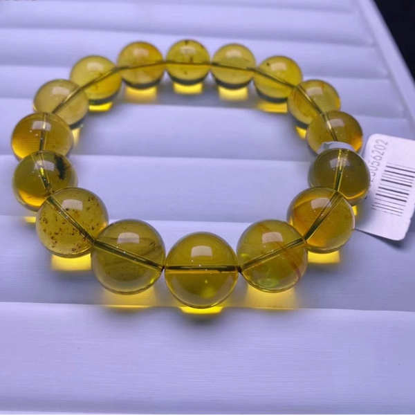 Blue Amber Bead Bracelet-ToShay.org