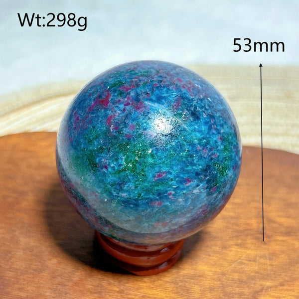Fluorescence Ruby Kyanite Ball-ToShay.org