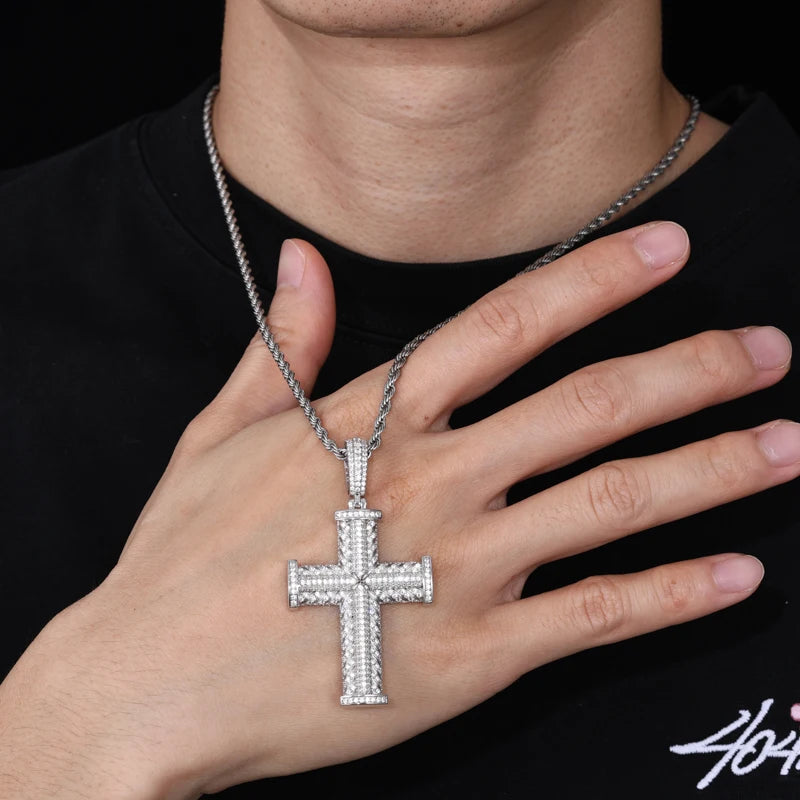 Silver Cross Pendant Necklace-ToShay.org