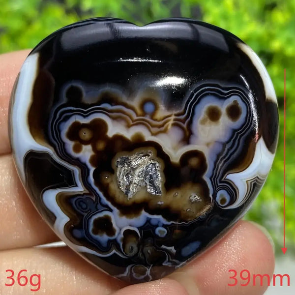 Black Agate Geode Heart-ToShay.org
