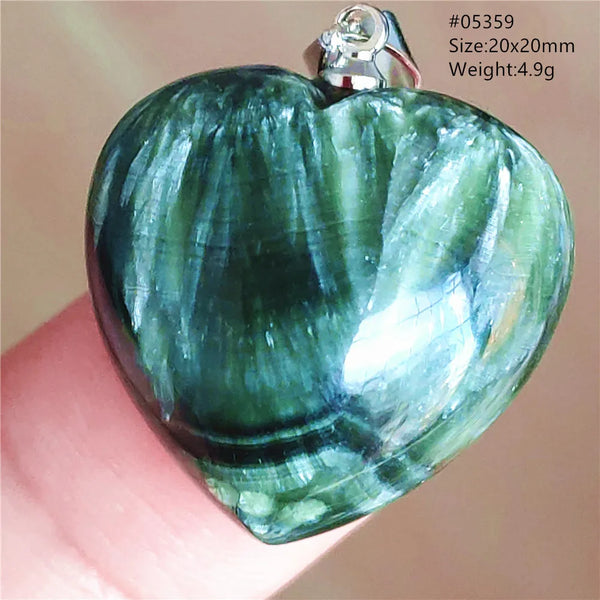 Green Seraphinite Heart Pendant-ToShay.org