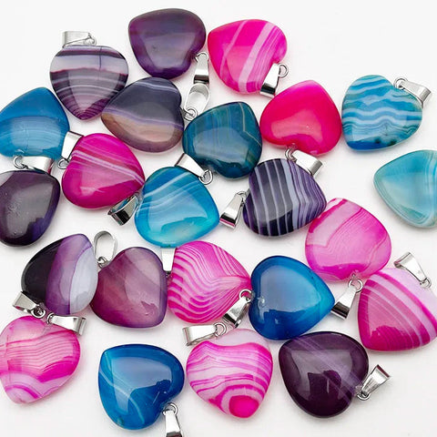 Mixed Stripe Agate Hearts-ToShay.org