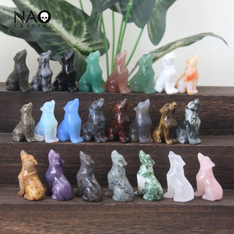 Mixed Crystal Wolf Statues-ToShay.org