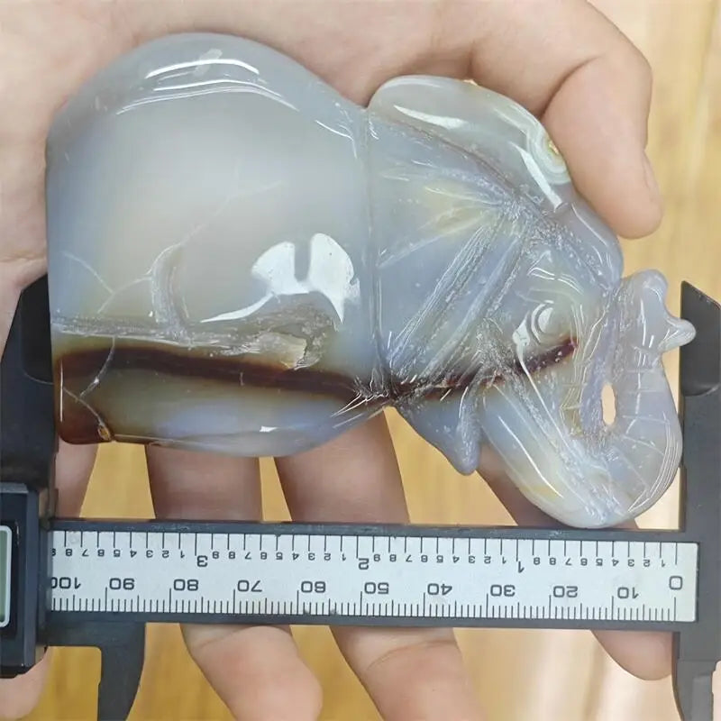 Grey Agate Geode Elephant-ToShay.org