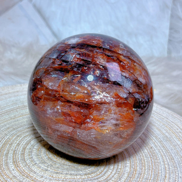Red Rainbow Fire Quartz Ball-ToShay.org