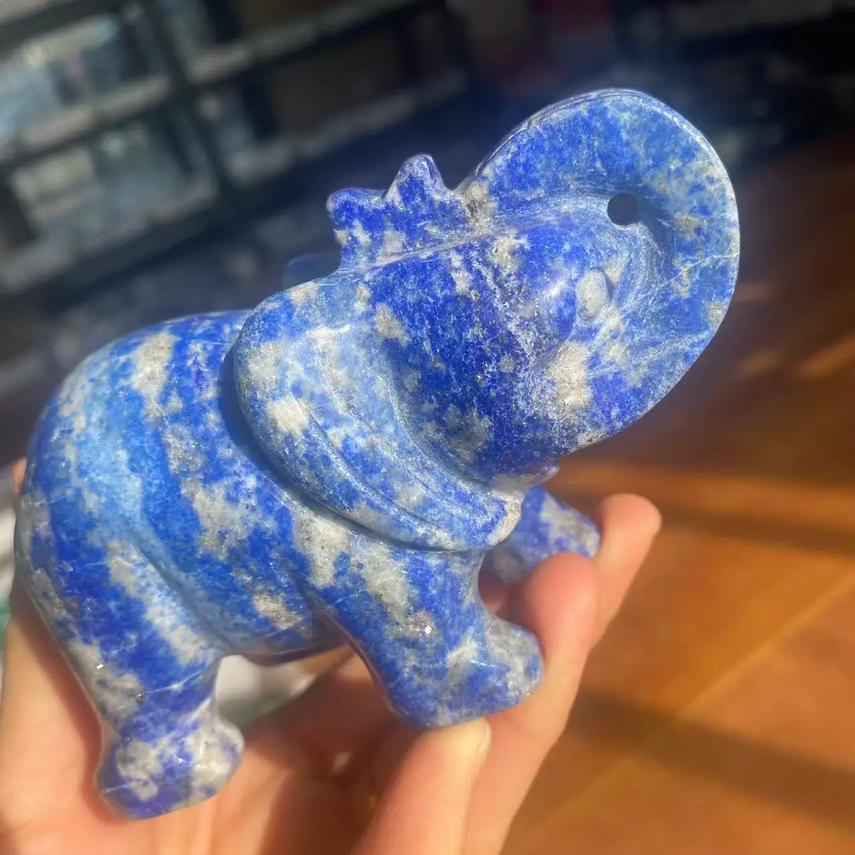 Blue Lapis Lazuli Elephant-ToShay.org