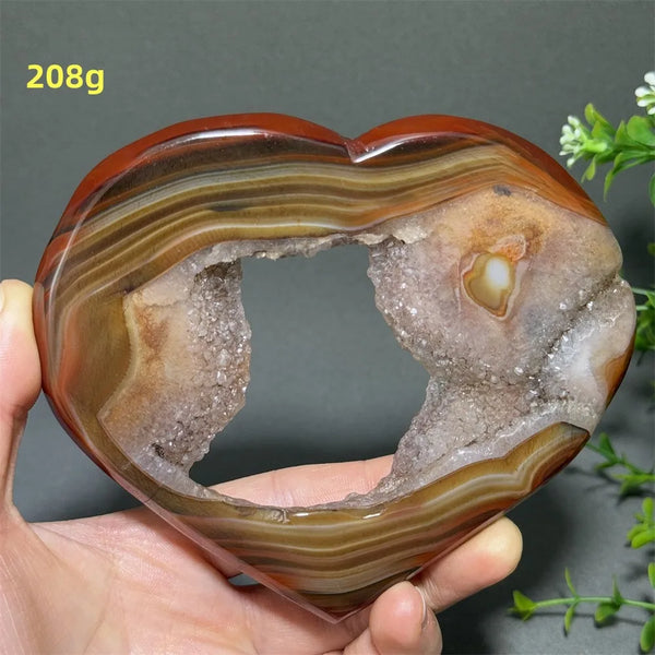 Black Red Striped Agate Hearts-ToShay.org