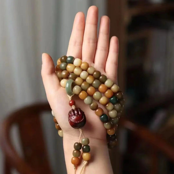 Green Jade Bodhi Bead Mala-ToShay.org
