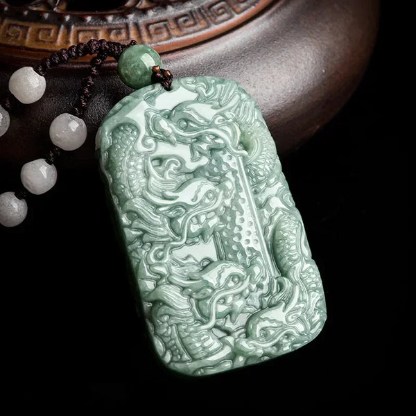 Green Jade Dragon Pendant-ToShay.org