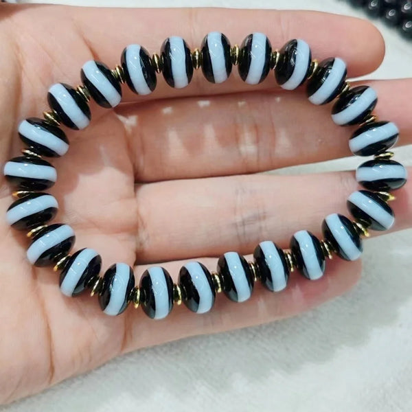 Black White Agate Bracelet-ToShay.org