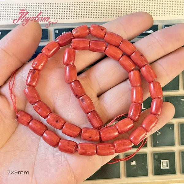 Orange Coral Barrel Beads-ToShay.org