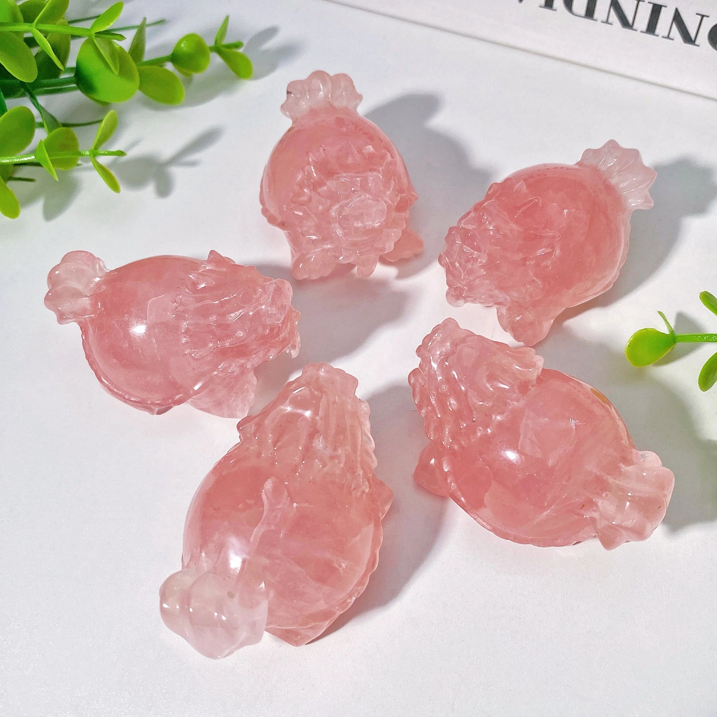 Pink Rose Quartz Dragon Turtle-ToShay.org