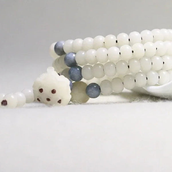 White Bodhi Root Lotus Mala-ToShay.org
