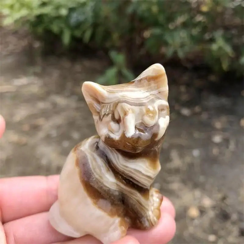 Brown Calcite Agate Cat-ToShay.org