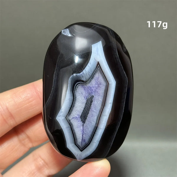 Purple Agate Palm Stone-ToShay.org