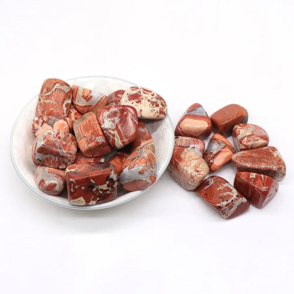 Red Silver Leaf Tumbled Stones-ToShay.org