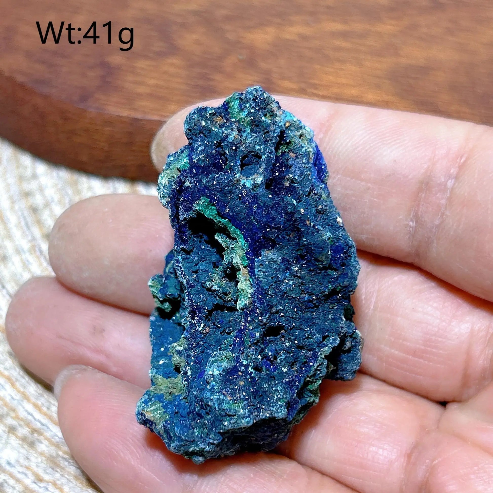 Blue Chrysocolla with Azurite Stone-ToShay.org