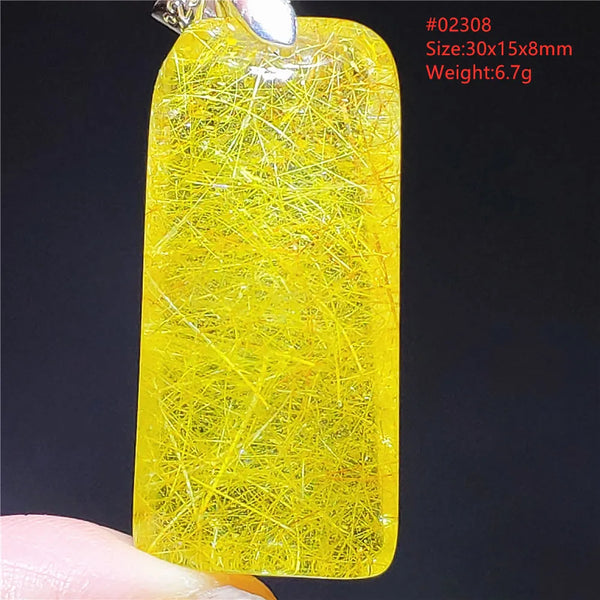 Gold Rutilated Quartz Pendant-ToShay.org