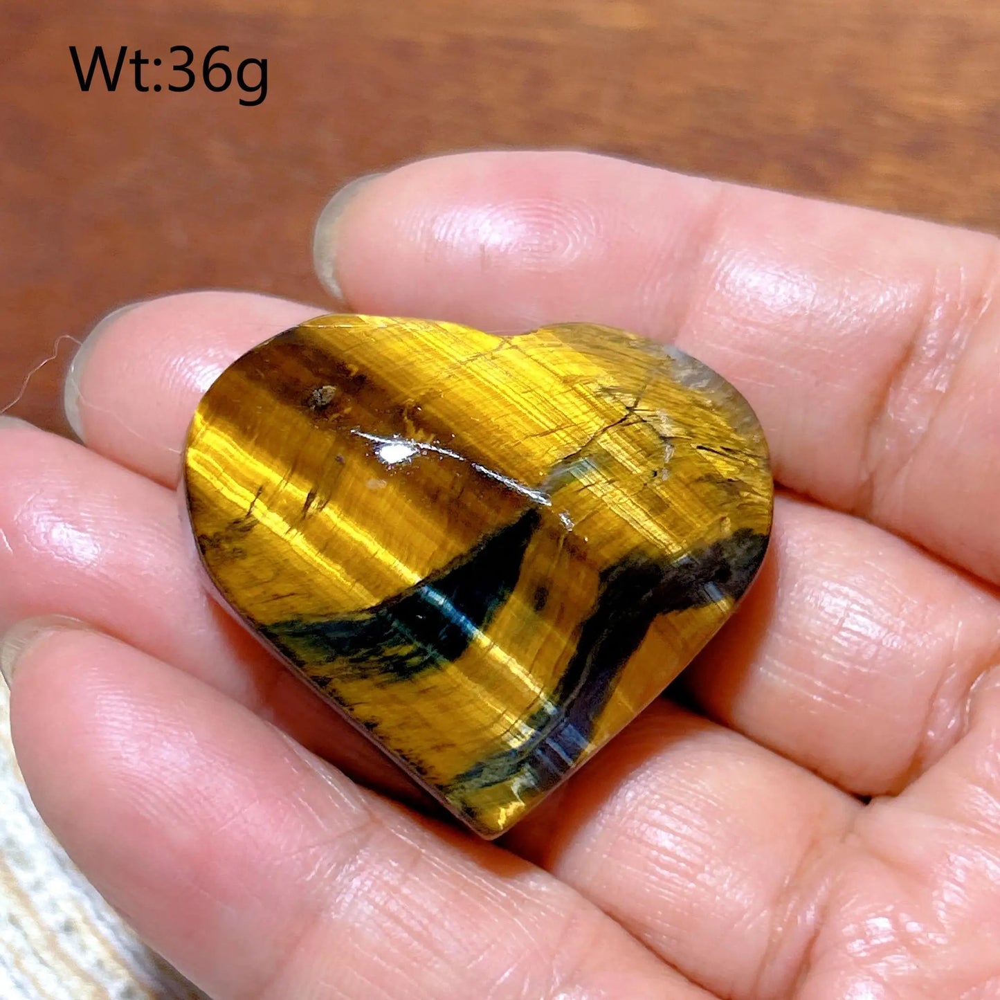 Yellow Blue Tiger Eye Heart-ToShay.org