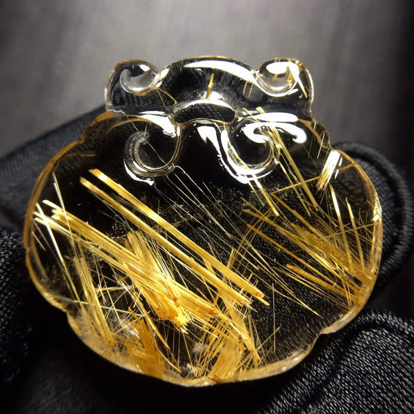 Gold Rutilated Quartz Pendant-ToShay.org