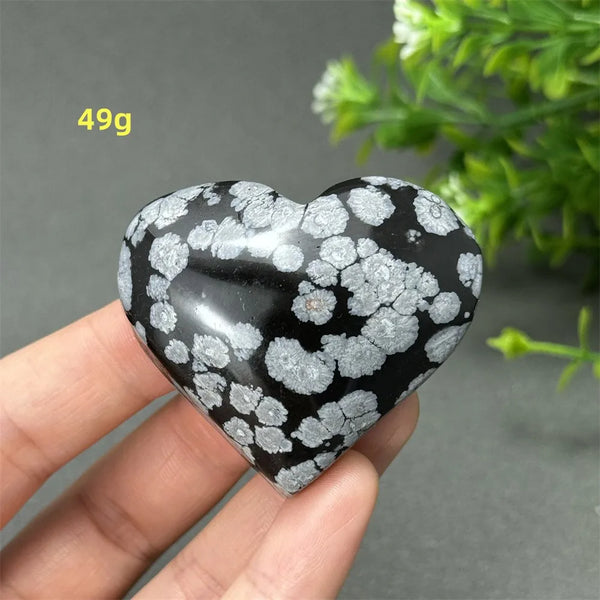 Black Snowflake Obsidian Heart-ToShay.org