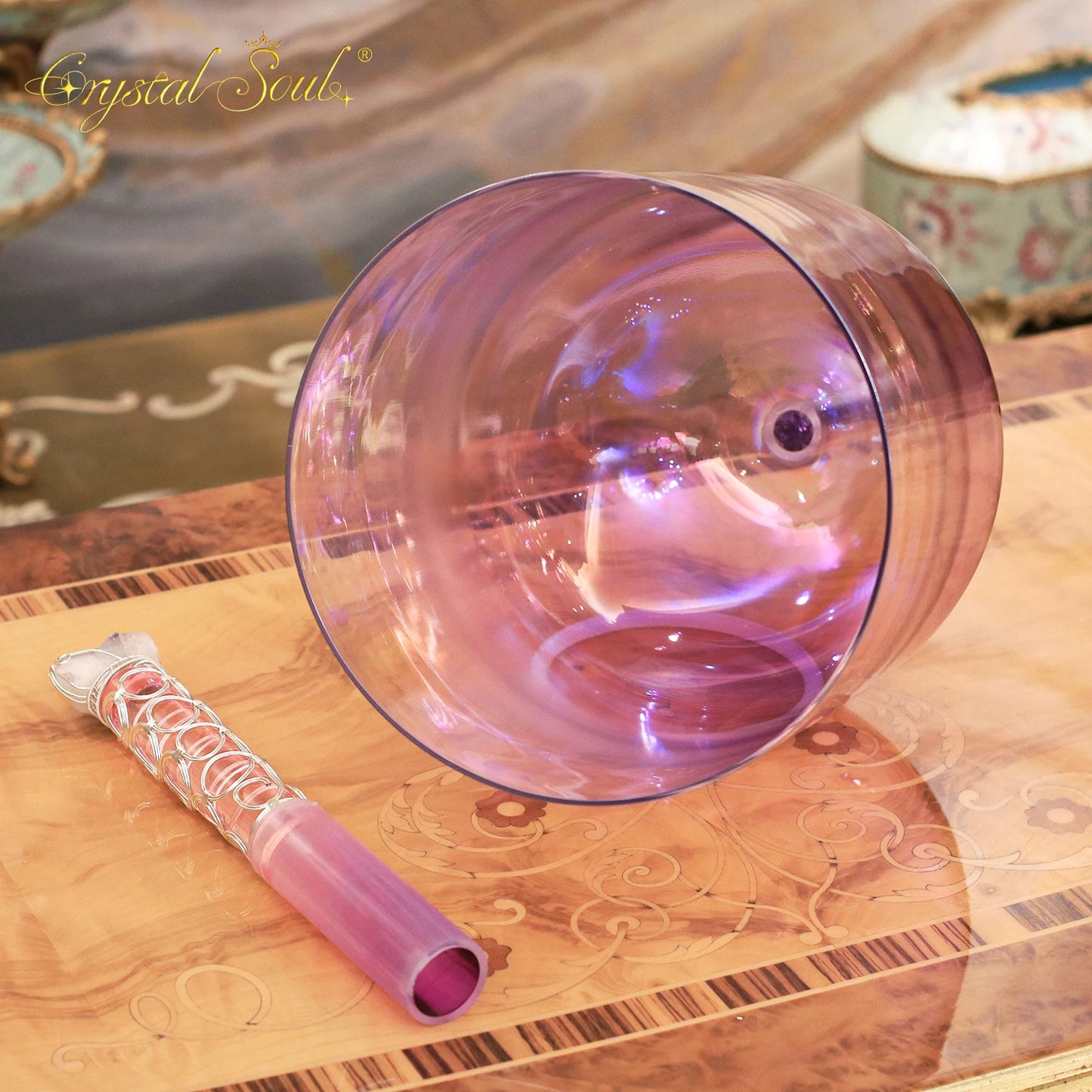 Purple Amethyst Handle Singing Bowl-ToShay.org