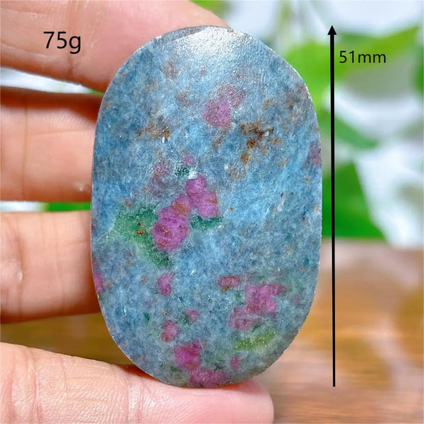 Red Ruby Zoisite Palm Stone-ToShay.org