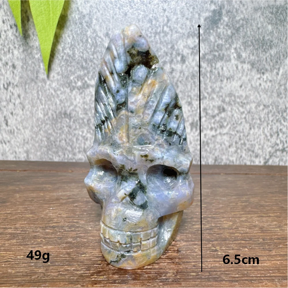 Ocean Jasper Feather Skull-ToShay.org