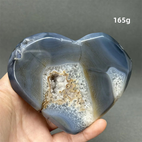 Grey Agate Geode Heart-ToShay.org