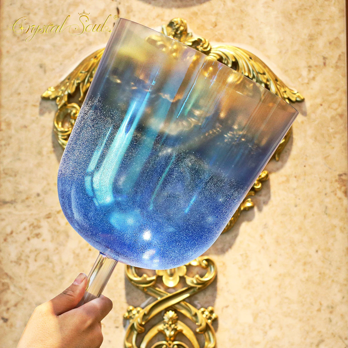 Blue Crystal Handle Singing Bowl-ToShay.org