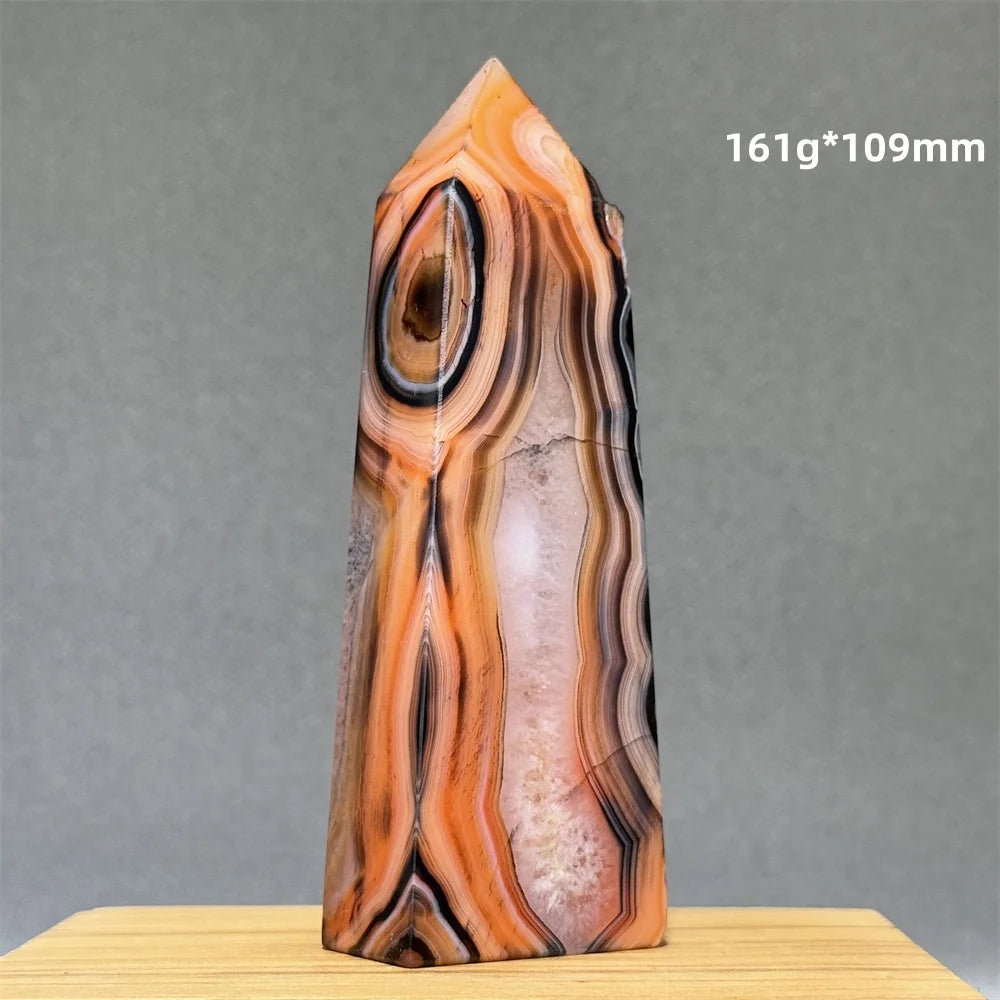 Orange Striped Agate Obelisk-ToShay.org