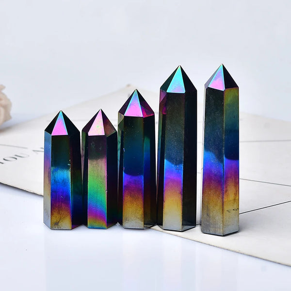 Rainbow Aura Obsidian Point-ToShay.org