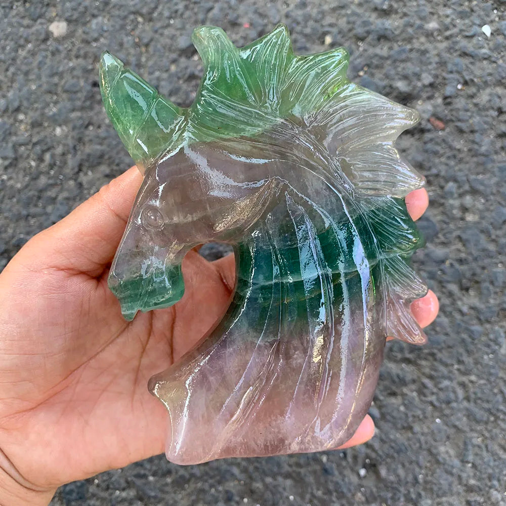Rainbow Fluorite Unicorn Head-ToShay.org