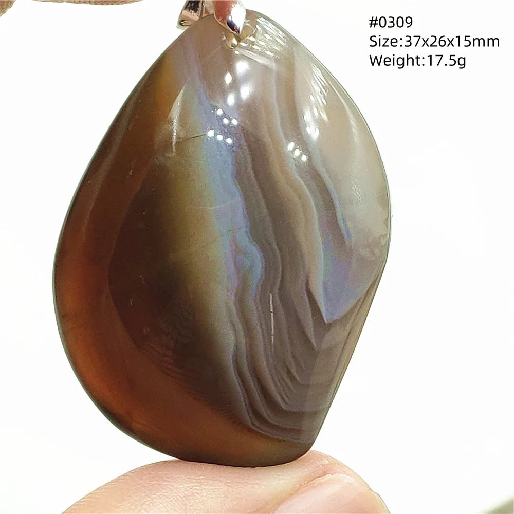 Grey Brown Agate Pendant-ToShay.org