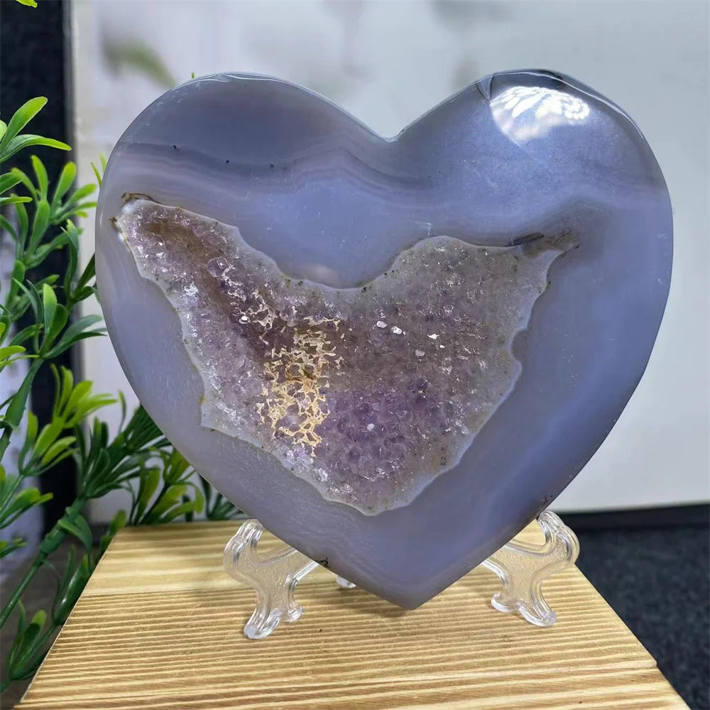 Purple Amethyst Cluster Heart-ToShay.org