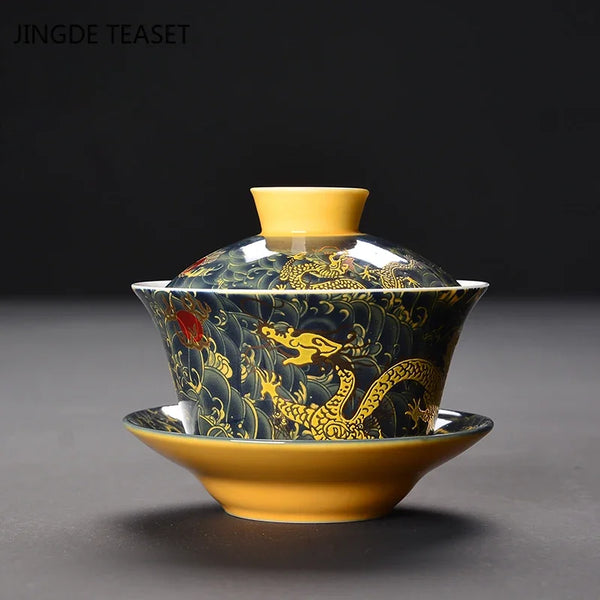 Dragon Gaiwan Ceramic Tea Bowl-ToShay.org